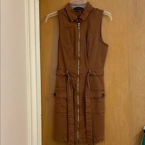 Haute Monde Tan Zip-Up Dress